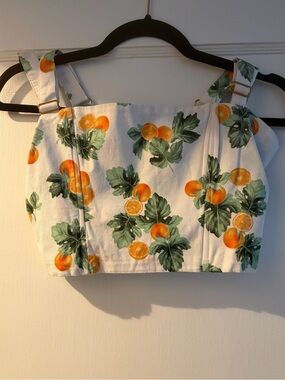 We Wore What Citrus Print Crop Top